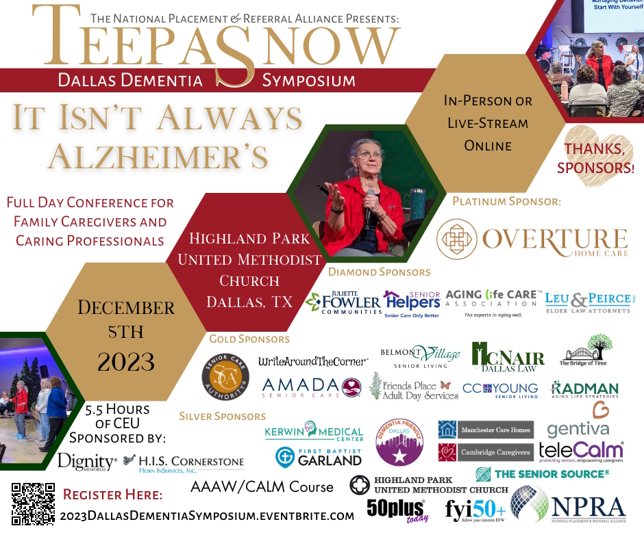 Dallas Dementia Symposium Teepa Snow Sponsors event calendar