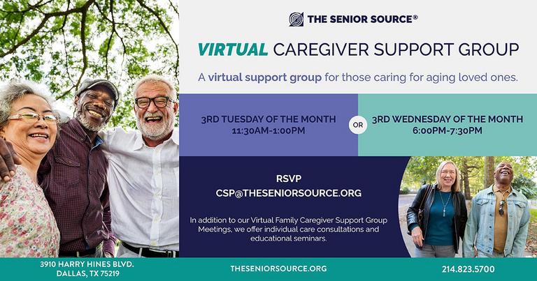 Virtual caregiver support group event Calendar