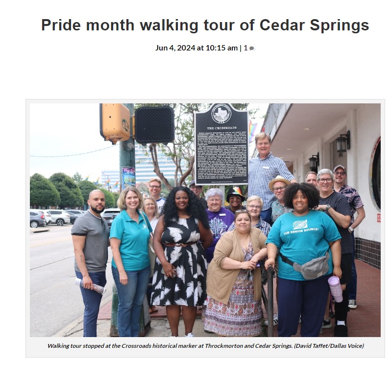 Dallas Voice LGBT Walking Tour The Senior Source