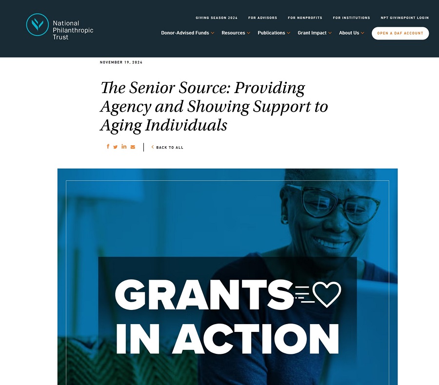 National Philanthropic Trust The Senior Source