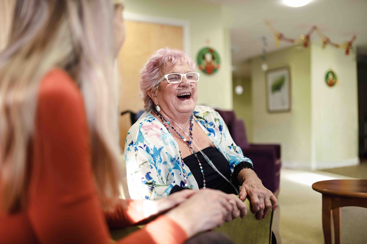 nursing homes senior woman laughing